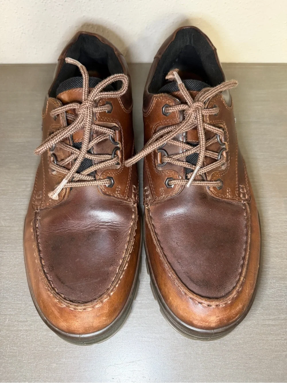 ECCO Track 2 Gore Tex Boots Men’s Brown Leather Hiking Outdoor Waterproof Sz 13